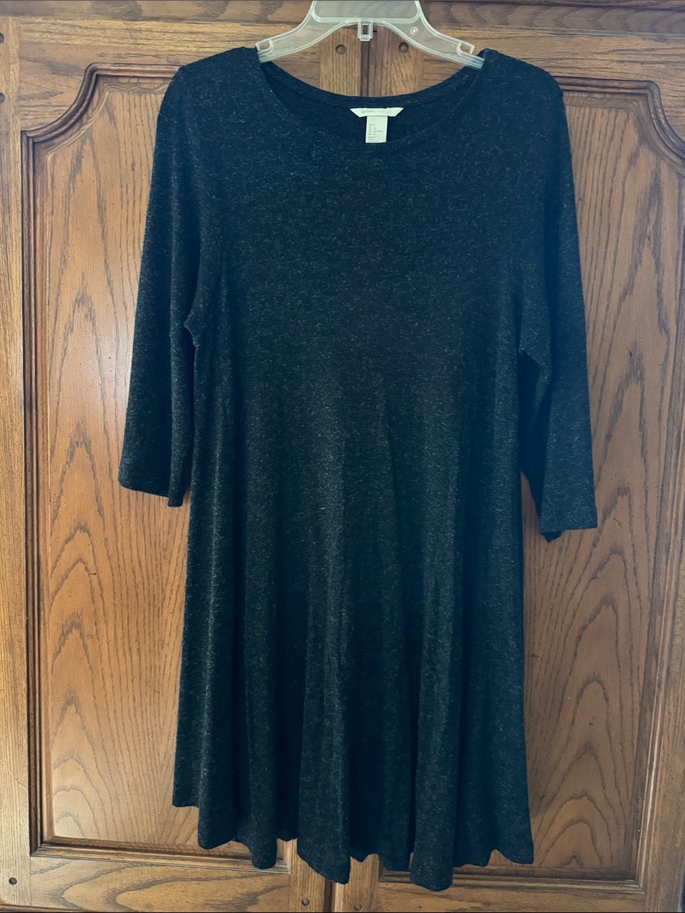 H&M Charcoal Heather 3/4 Sleeve Swing Dress